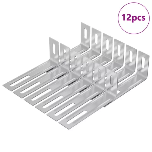  Anti Tip konzol Egyszínű 12 pcs Ezüst 74,5 x 15 x 32 mm Vas