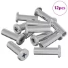  Záró Anya 12 pcs Ezüst M6 x 15 mm Acél