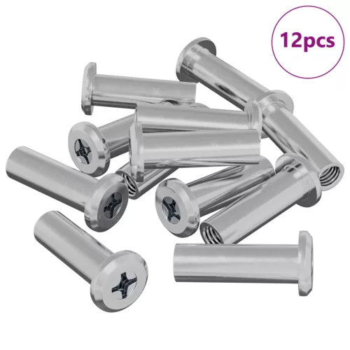  Záró Anya 12 pcs Ezüst M6 x 15 mm Acél