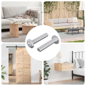  Zár Csavar Egyszínű 2 pcs Ezüst M6 x 30 mm Acél