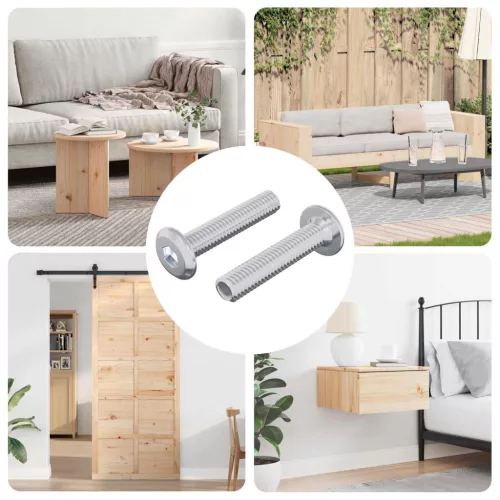  Zár Csavar Egyszínű 2 pcs Ezüst M6 x 30 mm Acél