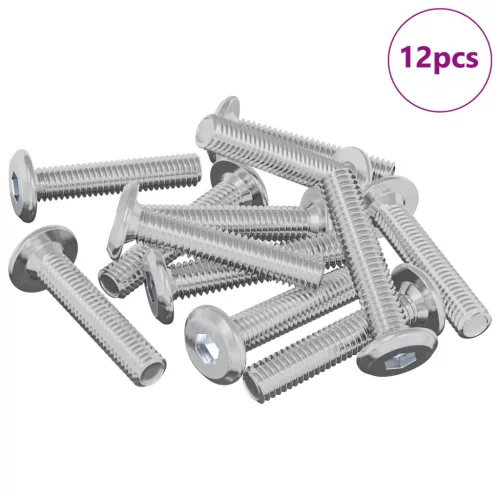  Zár Csavar Egyszínű 12 pcs Ezüst M6 x 30 mm Acél