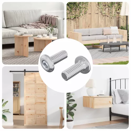  Fejzár Csavar 2 pcs Ezüst M6 x 15 mm Acél