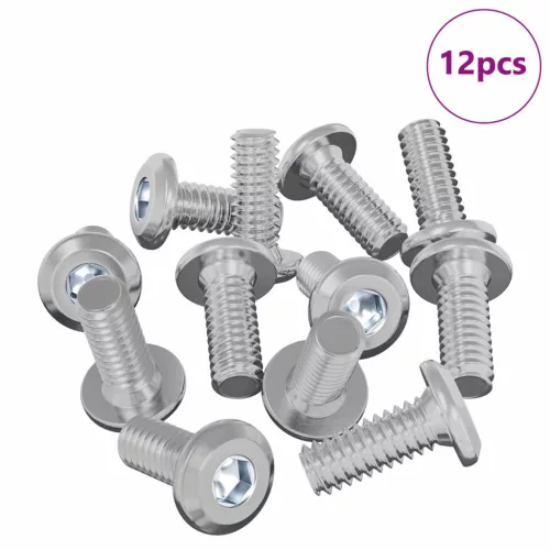  Fejzár Csavar 12 pcs Ezüst M6 x 15 mm Acél