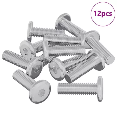  Csavar 12 pcs Ezüst 8 x 25 mm Acél