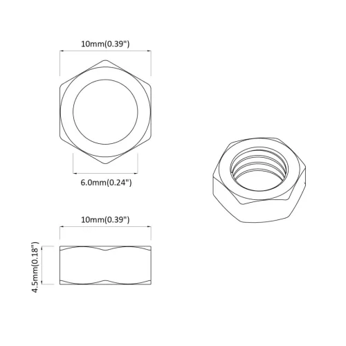  Anyából 12 pcs Ezüst M6 x 10 mm Vas