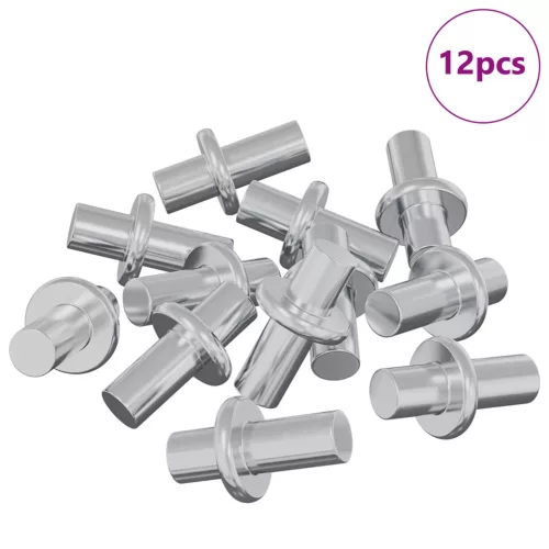  Polc Peg Egyszínű 12 pcs Ezüst 8,6 x 8,6 x 14,6 mm Acél