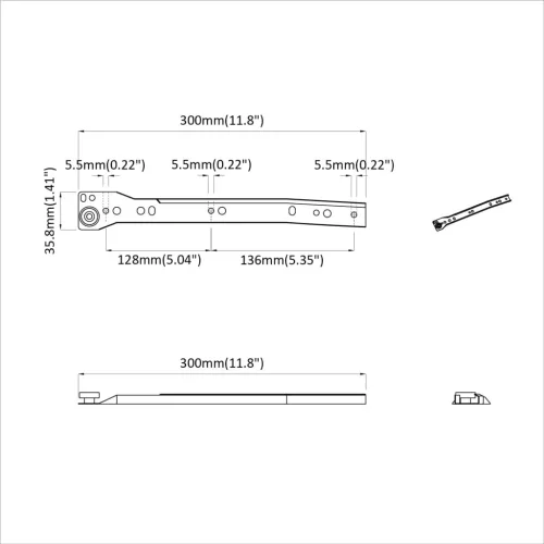  Fiók csúszó 12 pcs Fehér 300 mm Acél
