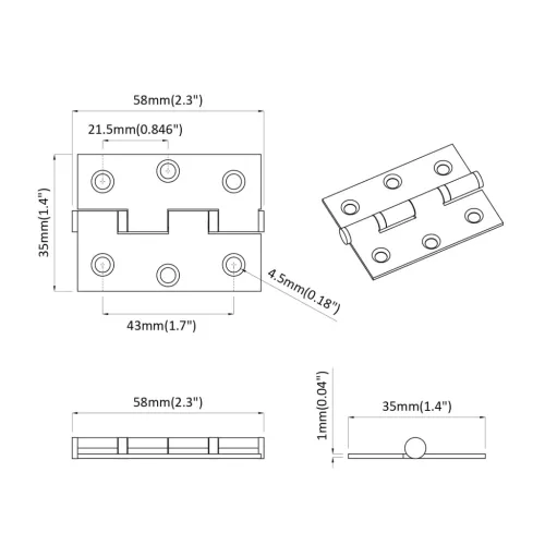  Zsanér Egyszínű 899 pcs Ezüst 58 x 35 x 1 mm Acél