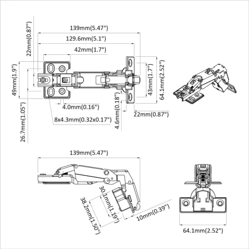  Zsanér 2 pcs Nikkel 35 mm Vas