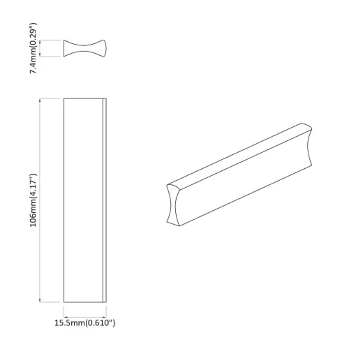  Fogantyú 973 pcs Fekete 106 x 7,4 x 15,5 mm Alumínium