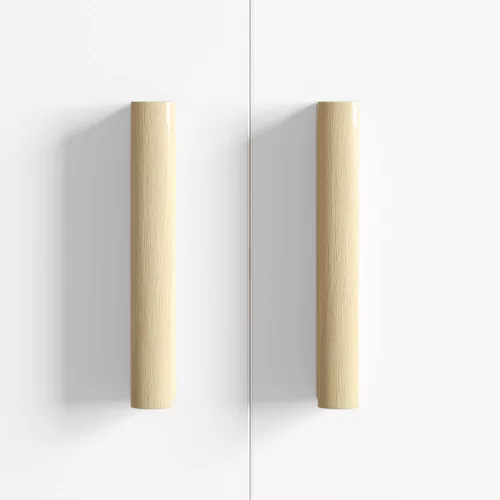  Egyenes Fogantyú 2 pcs Természetes Fa Szín 130 x 25 x 30 mm