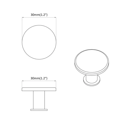  Fogantyú 1461 pcs Fekete Ø30 mm Alumínium