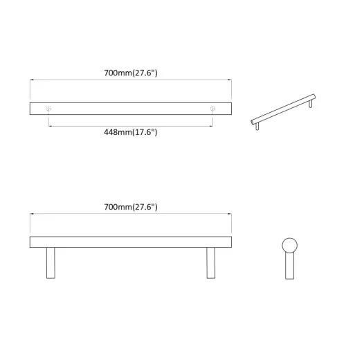  Szekrény Fogantyú 12 pcs Ezüst 1700mm Rozsdamentes acél