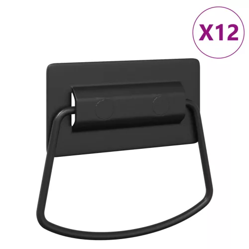  Szekrény Fogantyúk 12 pcs Fekete 85 x 45 mm Fém