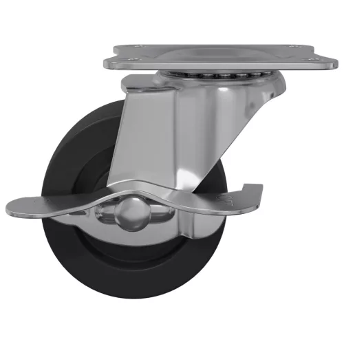  Kerekek 2 pcs Fekete és ezüst 63 x 48 x 46 mm Vas és nylon