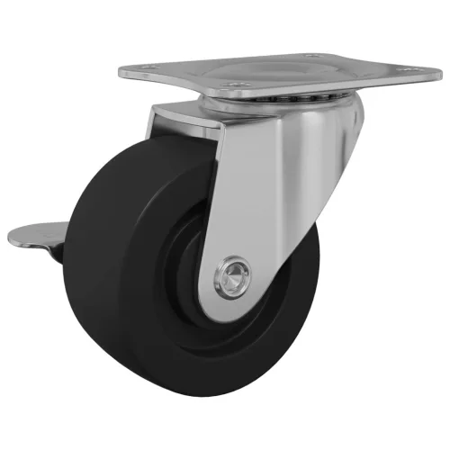  Kerekek 2 pcs Fekete és ezüst 63 x 48 x 46 mm Vas és nylon