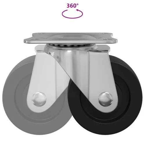  Forgó kerék 2 pcs Ezüst 60 x 60 x 50 mm Vas és nylon