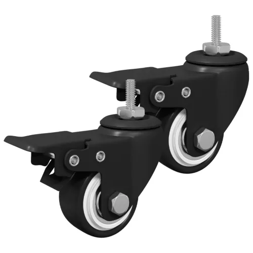  Kerekek 2 pcs Fekete M6 x 1.5 mm Vas és Nylon