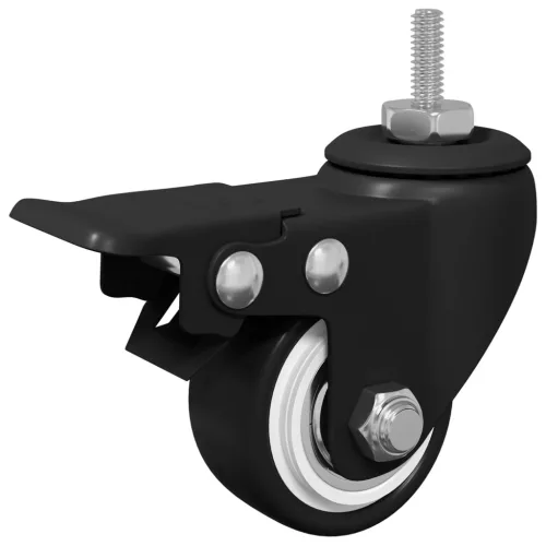  Kerekek 2 pcs Fekete M6 x 1.5 mm Vas és Nylon