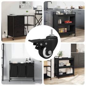  Kerekek 12 pcs Fekete M6 x 1.5 mm Vas és Nylon