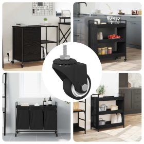  Forgó kerék 12 pcs Fekete M6 mm Vas és nylon