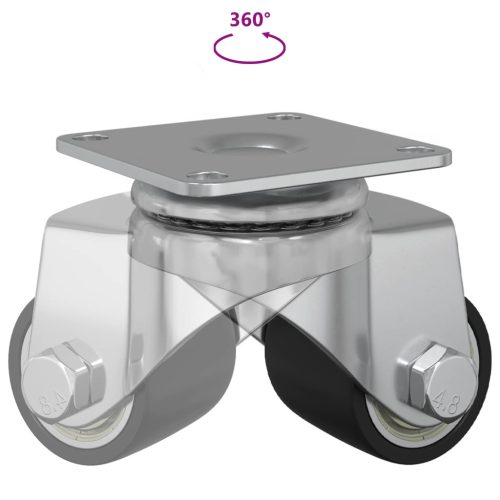  Kerekek 2 pcs Ezüst 50 mm Nylon