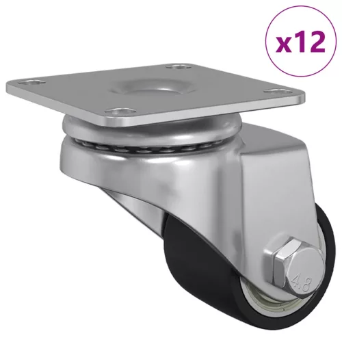  Kerekek 12 pcs Ezüst 50 mm Nylon