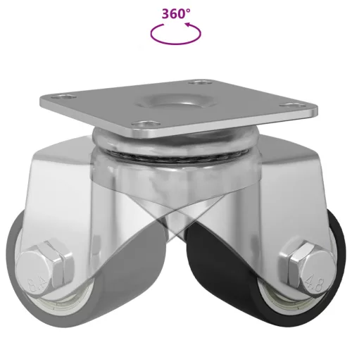  Kerekek 12 pcs Ezüst 50 mm Nylon