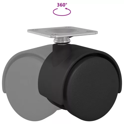  Forgó kerék 2 pcs Fekete 54 mm Vas és PP