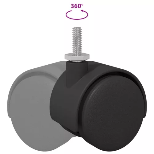  Kerekek 12 pcs Fekete és Ezüst 37,8 x 40 mm Vas és PP