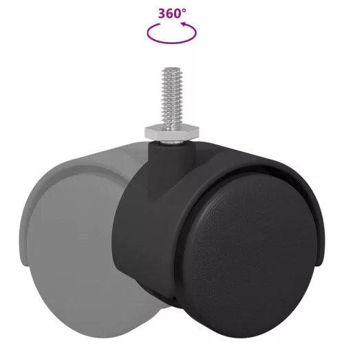  Kerekek 2 pcs Fekete 40,1 x 40,1 x 37,8 mm PP és vas