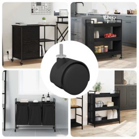  Kerekek 12 pcs Fekete 40,1 x 40,1 x 37,8 mm PP és vas