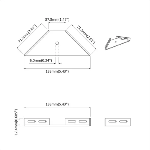  Sarok tartó 2 pcs Fekete 138,5 x 50,5 x 16 mm Vas