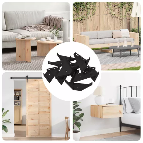  Sarok tartó 12 pcs Fekete 138,5 x 50,5 x 16 mm Vas