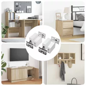    Szekrény fémakasztó 2 pcs Fehér 70 x 46 x 19 mm Vas és Műanyag