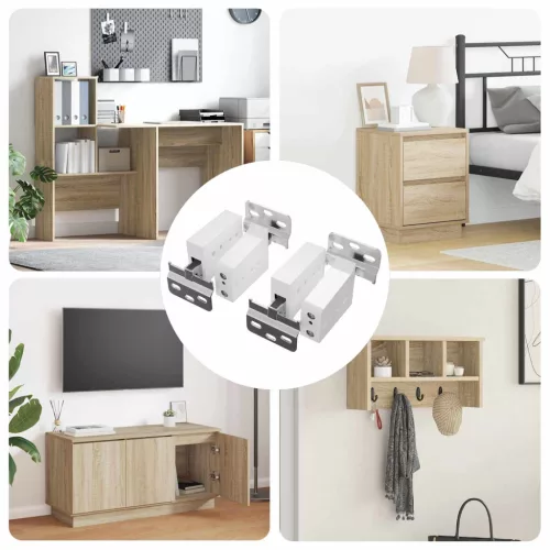  Szekrény fémakasztó 2 pcs Fehér 70 x 46 x 19 mm Vas és Műanyag