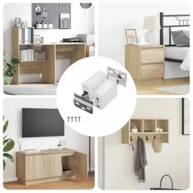    Szekrény fémakasztó 12 pcs Fehér 70 x 46 x 19 mm Vas és Műanyag