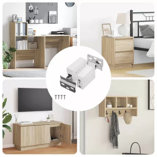  Szekrény fémakasztó 12 pcs Fehér 70 x 46 x 19 mm Vas és Műanyag