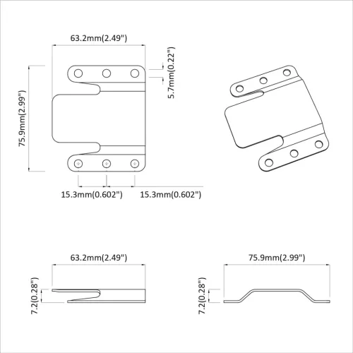  Flush szerelvény tartó 419 pcs Ezüst 75 x 66 mm Acél