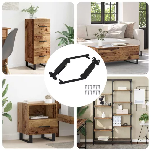  Fedél Támogató Zsanér 2 pcs Fekete 192 x 32 x 50 mm Acél