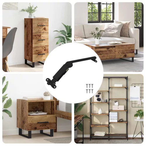  Fedél Támogató Zsanér 12 pcs Fekete 192 x 32 x 50 mm Acél