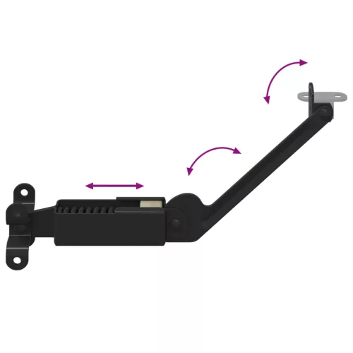  Fedél Támogató Zsanér 12 pcs Fekete 192 x 32 x 50 mm Acél