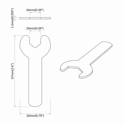  Spanner / kígyószem 12 pcs Ezüst 10 mm Vas