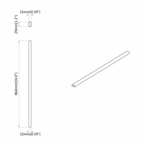  Szekrény rúd 12 pcs Ezüst 764 x 15 x 29 mm Alumínium ötvözet