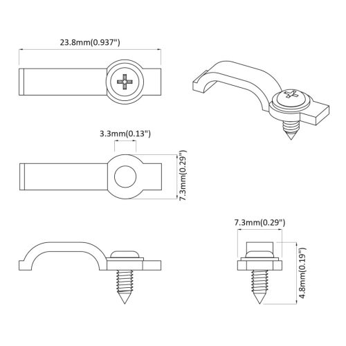  LED szalagklipszek 2 pcs Átlátszó 2 x 1 x 0.5 cm Műanyag és vas