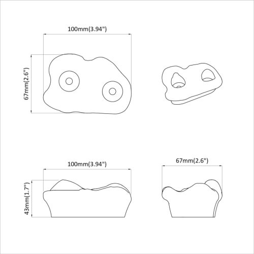  Mászó Fogás 2 pcs Zöld 100 x 67 x 43 mm PP