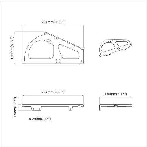  Flip Fiók Zsanér 12 pcs Ezüst 235 x 155 x 30 mm Vas