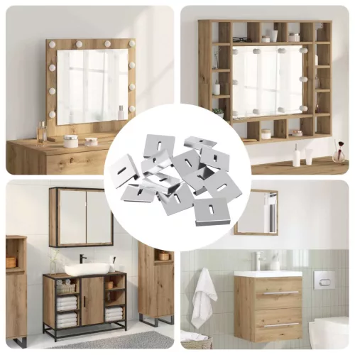  Tükör tartó konzol 340 pcs Nikkel 35 x 30 x 8,3 mm Acél