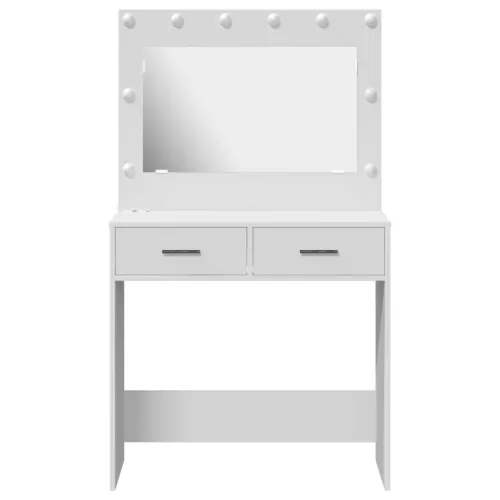  Pipereasztal LED Fényekkel - Fehér, 78.5 x 41 x 135 cm